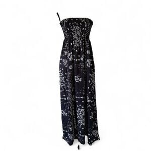 Seneca Rising + PACSUN black white floral smocked maxi dress, M